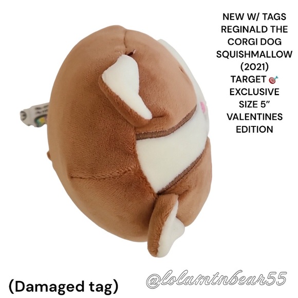 NWT OG REGINALD THE CORGI SQUISHMALLOW TARGET EXCLUSIVE VALENTINE DAY EDITION 5” - Picture 4 of 8